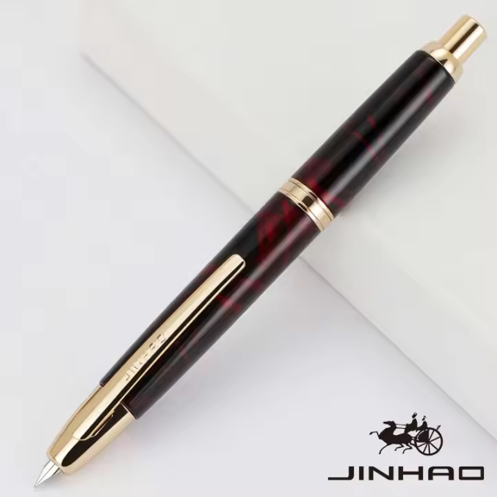 Pluma Fuente Retráctil JINHAO 10 Con Clip Y Convertidor De Tinta Para Escritura Metal EF/F Nib De Acero Inoxidable Suministros Escolares Stationery - 1