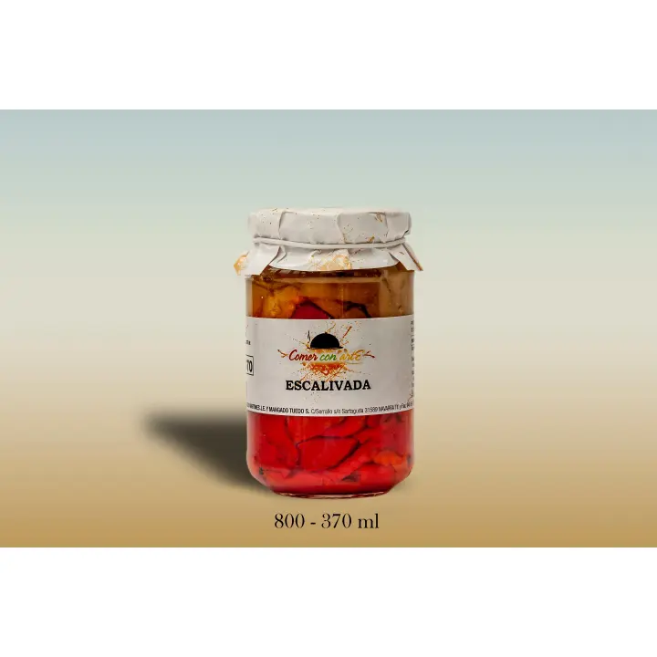 Escalivada de verduras artesana con berenjena, pimientos y cebolla. Bote de 320g lleno de sabor tradicional. Pack 3 unidades. - 1