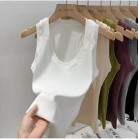 Camisola De Mujer 2025 Estilo Coreano Sólida Con Cuello Redondo Bajo Y Ribbed Basic Summmer Elasticado Slim Versátil - details 5