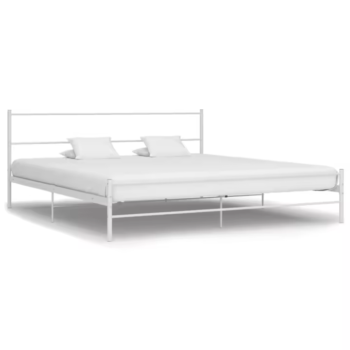 vidaXL Estructura de cama sin colchón metal blanco 180x200 cm - 1