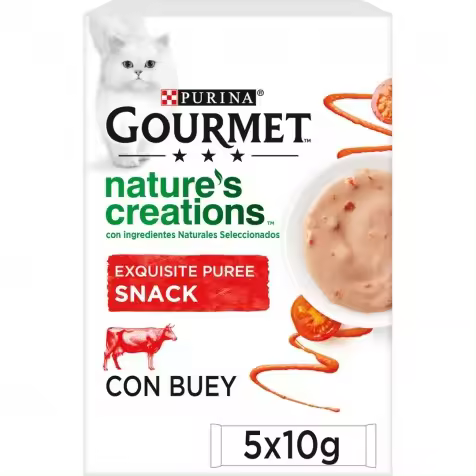Purina Gourmet Nature´s Creations Puré Buey Y Tomate Gatos 5 X 10 Gr - 1
