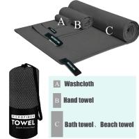 Toalla De Playa Microfibra 3PCS Secado Rápido Conjunto De Toallas Para Viaje Camping Playa Gimnasio Deportes Yoga Tamaño 1 - details 3