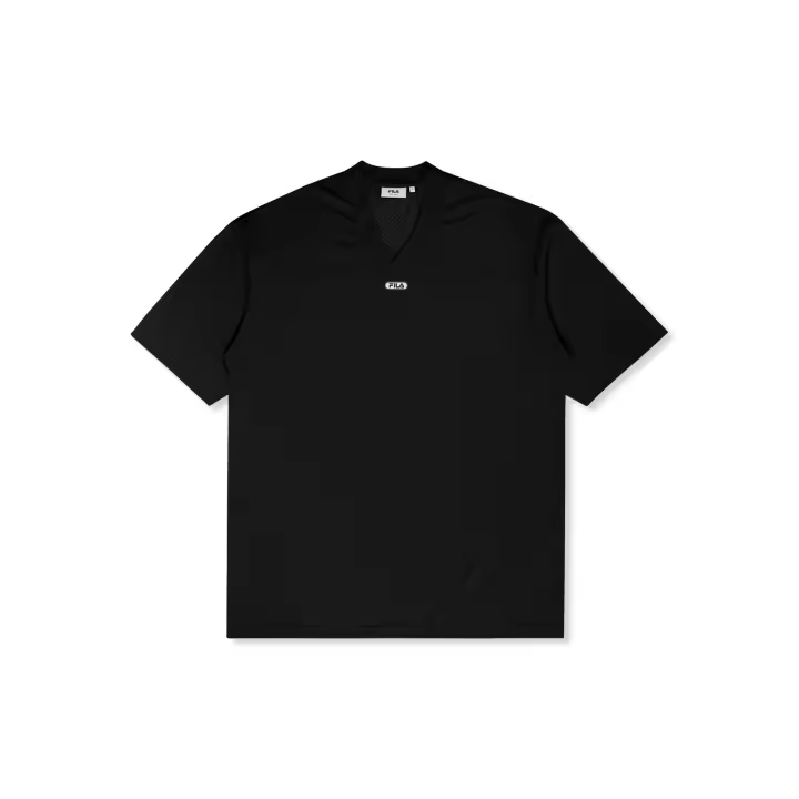 FILA | Vestidos Mujer, Modelo Capalle Oversized V-Neck Mesh T-Shirt Dress, Vestido Camiseta de Corte Oversized en 100% Poliéster Transpirable con Cuello en V y Manga Corta - 1