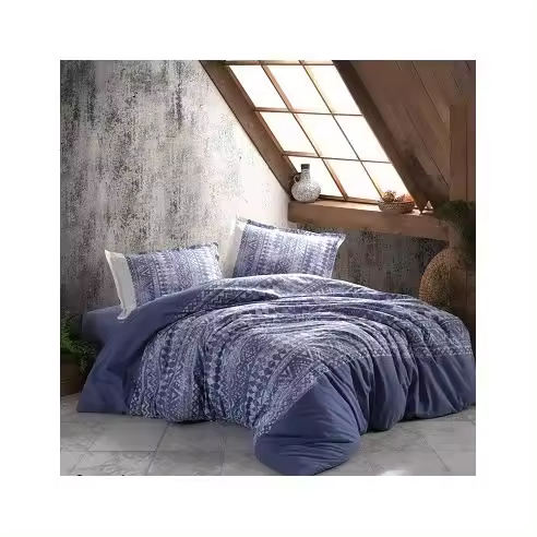 Dhestia Home Funda Nórdica Étnica 100% Algodón Turco Mud Blu de Sibiles - 1