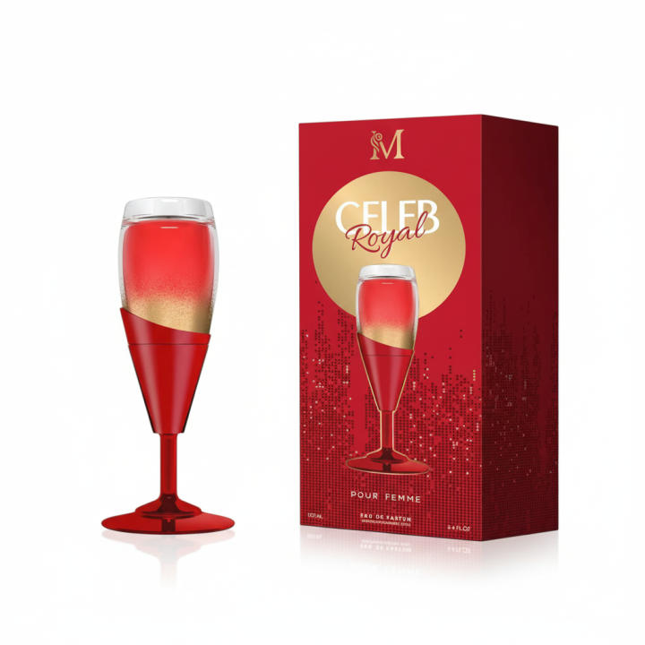 Perfume femenino Celeb Royal Eau de Parfum, fragancia intensa y elegante con carácter sofisticado, ideal para ocasiones especiales o noches destacadas. Presentado en frasco original con forma de copa y estuche a juego. 🚚 Envíos a España 24/48 horas.