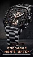 Reloj De Pulsera Deportivo Para Hombre POEDAGAR Lujo Nueva Marca Cuarzo Impermeable Luminoso Cronógrafo Date Con Correa De Acero Inoxidable Estilo Casual - details 1