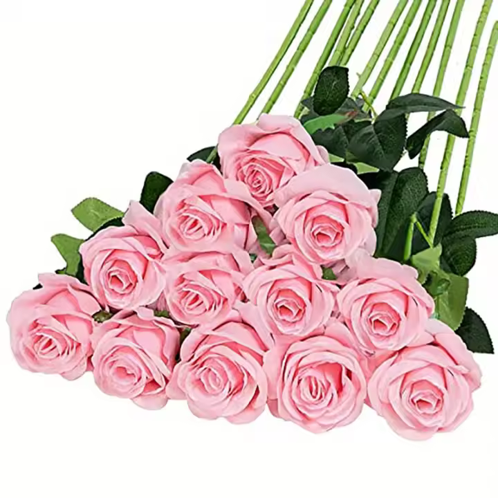 20pcs Arreglo De Rosas Artificiales Realistas Para Bodas Cumpleaños Y Más Decoración Floral Para El Hogar Y Arreglo De Flores - 1