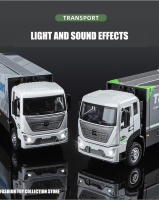 Camión De Contenedores De Aleación De 1:32 Con Sonido Y Luz Modelo De Camión Urbano Juguete De Colección Decoración De Vehículos Para Niños - details 2