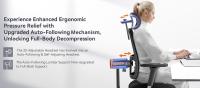 Silla ergonómica NEWTRAL MagicH-BPro con reposapiés, respaldo que sigue automáticamente la cabeza, soporte lumbar adaptable, reposabrazos ajustables, 4 posiciones de bloqueo - Negro - details 1