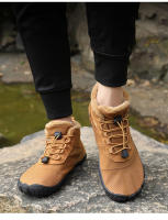 Botas De Algodón Para Hombres Impermeables Con Peluche Caliente Zapatos De Senderismo Antideslizantes Botas De Exterior Talla True - details 1
