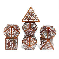 Juego De Dados TRPG Clásico 7 Piezas Tablero De Alivio De Runas Transparentes Para Juegos De Mesa Y RPG Poliedros - details 1