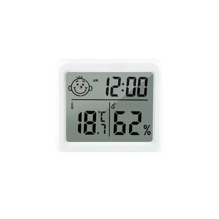 Termometro Digital LCD 4 en 1 temperatura humedad calendario confort Blanco - 1