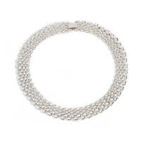 Collar De Cadena Gruesa Cubana Exagerada Para Mujeres Y Hombres Color Plata De Alta Calidad Joyería De Cuello Estilo Steampunk - details 5
