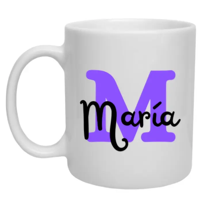 Taza Cerámica Con Inicial + Nombre Regalo Original - 1