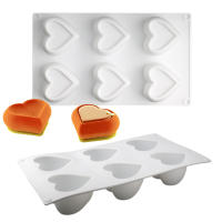 Molde De Galletas De Silicona En Forma De Corazón Para Postres Y Pasteles Eco-amigable Para Horno 6 O 8 Celdas Día De San Valentín - details 8
