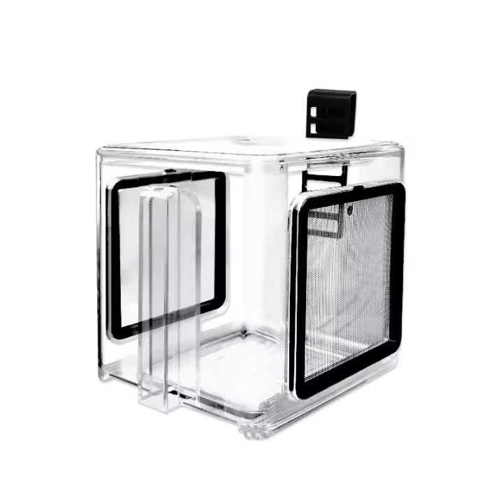 Pequeño Acuario De Acrílico Con Caja De Aislamiento Y Red De Acero Inoxidable Incubadora De Pez Para Cría Y Observación Ornamental - 1