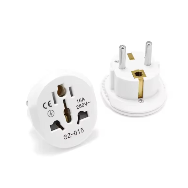 ORION91oficial® - Pack x 3 Adaptador de viaje Universal UE 16A, convertidor europeo, Reino Unido, EE. UU., AU a UE, enchufe de toma de corriente CA, convertidor adaptador de cargador de viaje de 250V - spaziOrion91