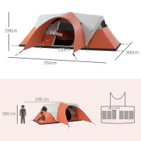 Tienda de campaña de túnel para 6 personas, tienda de campaña familiar imperable, tienda de campaña con Ventanas, Bolsa de Transporte incluida, Perfecta para Jardín y Terraza - details 6