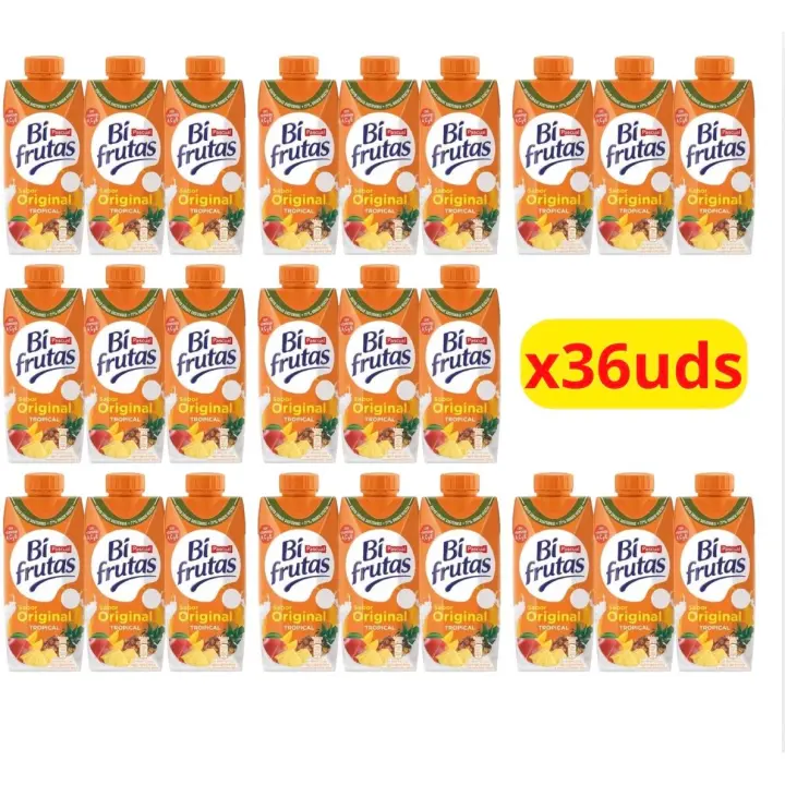 BI FRUTAS - Zumo sabor Tropical, Pack ahorro de 36uds, Sabor increíble ,ideal para merienda de infantiles. - 1