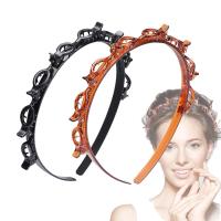 2pcs Diadema De Encaje Doble Capa Moda Plástico Tejida Estilo Punk Accesorios Para El Cabello Para Mujer Adornos De Cabeza Para Exterior Todas Las Estaciones - details 0