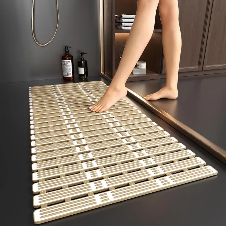 Alfombrilla de ducha antideslizante antimoho - Alfombrillas de bañera extralargas de 90 x 40 cm Alfombrillas de ducha antideslizantes para ducha interior, alfombrilla antideslizante de goma para ducha con ventosa - 1