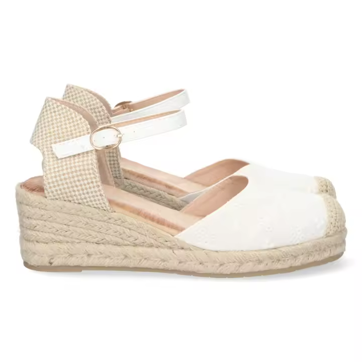 PuntoSalao Sandalias de cuña en yute para mujer color blanco - 1