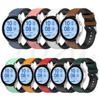 Correa De Reloj Samsung Galaxy Watch 7 6 5 4 pro Classic 47 43mm 46mm 40mm 44mm De Silicona Y Cuero Reemplazo De Pulsera Unisex - details 1