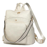 Nuevo bolso de cuero suave, gran capacidad, mochila retro europea y americana, gran capacidad, moda, color en contraste, mochila para mamá de doble propósito - details 7