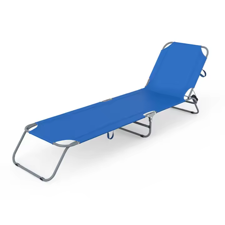 Marbueno Tumbona Plegable Acero Azul Oscuro Playa y Piscina 187X55X24 cm 10021 - 1