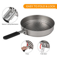 Lixada Sartén De Titanio 1100ml Ultraligera Con Mango Plegable Para Cocinar Al Aire Libre Camping Senderismo Montañismo - details 10