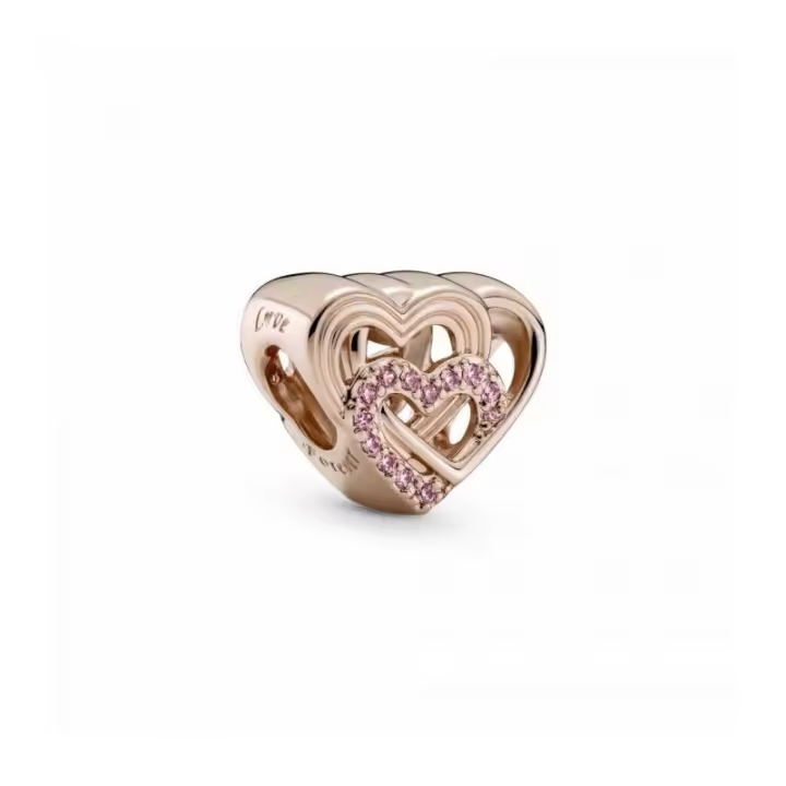 Charm en Pandora Rose Corazones de Amor Entrelazados - 789529C01 - 1