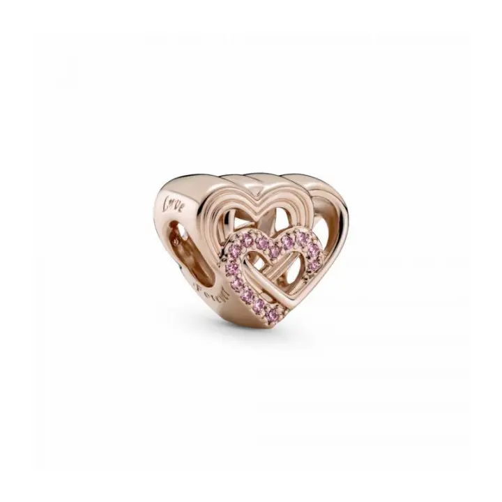 Charm en Pandora Rose Corazones de Amor Entrelazados - 789529C01 - 1