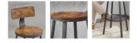 VASAGLE Taburetes de Bar, Juego de 2, taburetes de Bar, sillas de Cocina con Marco de Metal, Altura del Asiento 62,5 cm, fácil Montaje, diseño Industrial, Vintage marrón-Negro - details 2