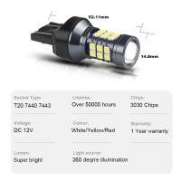 NLpearl 2Pcs T20 LED 7440 WY21W W21W Lámparas De Reversa 3030SMD Para Señal De Coche Luz De Respaldo Universal 12V 3W - details 4