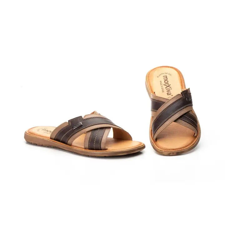 BABANOR®️ GAROLI, Sandalias De Hombre, 100% Piel, A temporal, Duraderos, Flexibles, Ligeros | Tendencia, Uso paseo por la playa, Uso Diario, Transpira, Pala cruzada, Plantilla Acolchada de cuero - 1