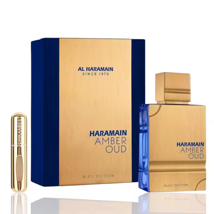 Perfume Al Haramain Amber Oud Blue Edition Eau De Parfum 60ml+REGALO Atomizador recargable 5ML DRIKANBEST - 1