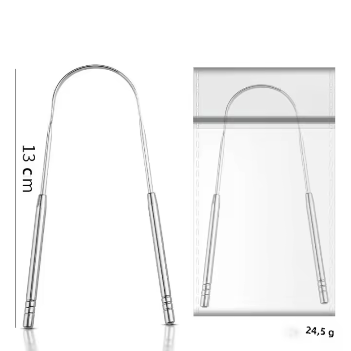 Pulgar Para Limpieza Oral Adultos Y Niños 2 Piezas Acero Inoxidable Reduce El Mal Aliento Con Caja De Almacenamiento De Metal - 1