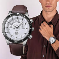 Reloj De Cuarzo Para Hombre De Cuero PU De Alta Calidad Moda Casual Negocios Sencillo Lujo Regalo Popular Reloj De Pulsera - details 0