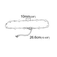 Pulsera De Tiza De Acero Inoxidable 304 Color Plateado Para Mujer Joyería Moda Verano Playa Accesorio De Pie 21.8cm Longitud 1 Pieza - details 1