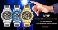 Reloj De Pulsera De Lujo Para Hombre LIGE Diseño De Acero Inoxidable Gran Reloj De Cuarzo Resistente Al Agua Con Calendario Automático Y Manecillas Luminosas - details 0