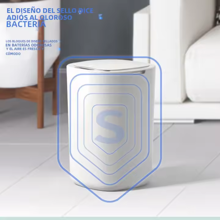 Bandeja Eléctrica Impermeable De 12L Blanco Para Cocina Y Baño Con Sensor Inteligente Recipiente De Basura Automático - 1