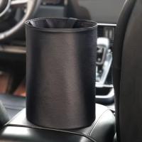 Bandeja De Basura Plegable Para Coche Organizador De Residuos Impermeable Almacenamiento Interior De Coche Y Autobús Material De Cuero PU Forma Redonda - details 11