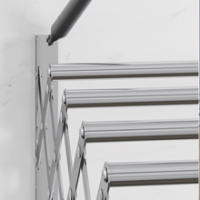 MARCTANI Tendedero Extensible Pared Acero Inoxidable - Tendederos Plegables Ahorra Espacio Interior o Exteriror - Tendal Plegable con 5 Barras 24 Pinzas - Tenderete de Ropa Fácil Instalación (100 CM) - details 2