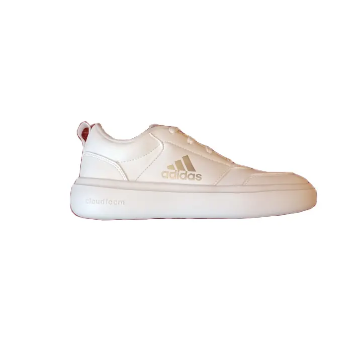 Deportivas Adidas mujer. Modelo Park ST. Referencia IE0028 color blanco. Modelo blanco liso con marca y logo en plateado. Zapatilla ultraligera, para caminar, pasear o ir de compras. Cierre de cordones. Suela Cloudfoam ligereza y comfort. 930603 - 1