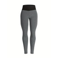 Leggings De Cintura Alta Para Mujer Yoga Levantamiento De Glúteos Honeycomb Pantalones De Yoga De Pierna Completa Spandex Polyester - details 10