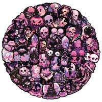 Pegatinas De Calavera Gótica Y Terror En Rosa Y Negra 10/30/50pcs Para Portátil Cuaderno Nevera Maleta Juguete Resistente Al Agua Accesorios Para Niños - details 1