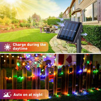 Cadena De Luces Solares Impermeable Para Exterior Con Hilo De Cobre 8 Modos Luz De Cuento Ideal Para Jardín Navidad - details 2