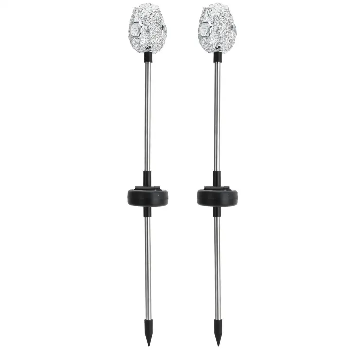 piezas de luz solar para césped, luz LED hueca colorida de cristal para césped, para decoración de paisajes de jardín al aire libre - 1