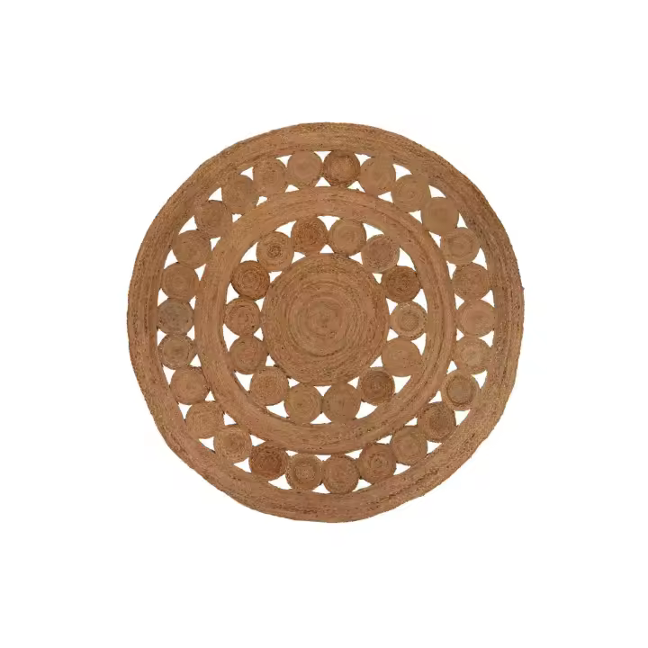 Adda Home Alfombra Yute Natural 220x220 Cm - Decoración Hogar Resistente y Fácil Limpieza - 1