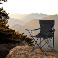 TIENDA EURASIA - Silla Playa o Camping Plegable, con Funda de Transporte y Asas, Estructura de Metal, Asiento Impermeable, Color Negro, 50x50x80 cm - details 4
